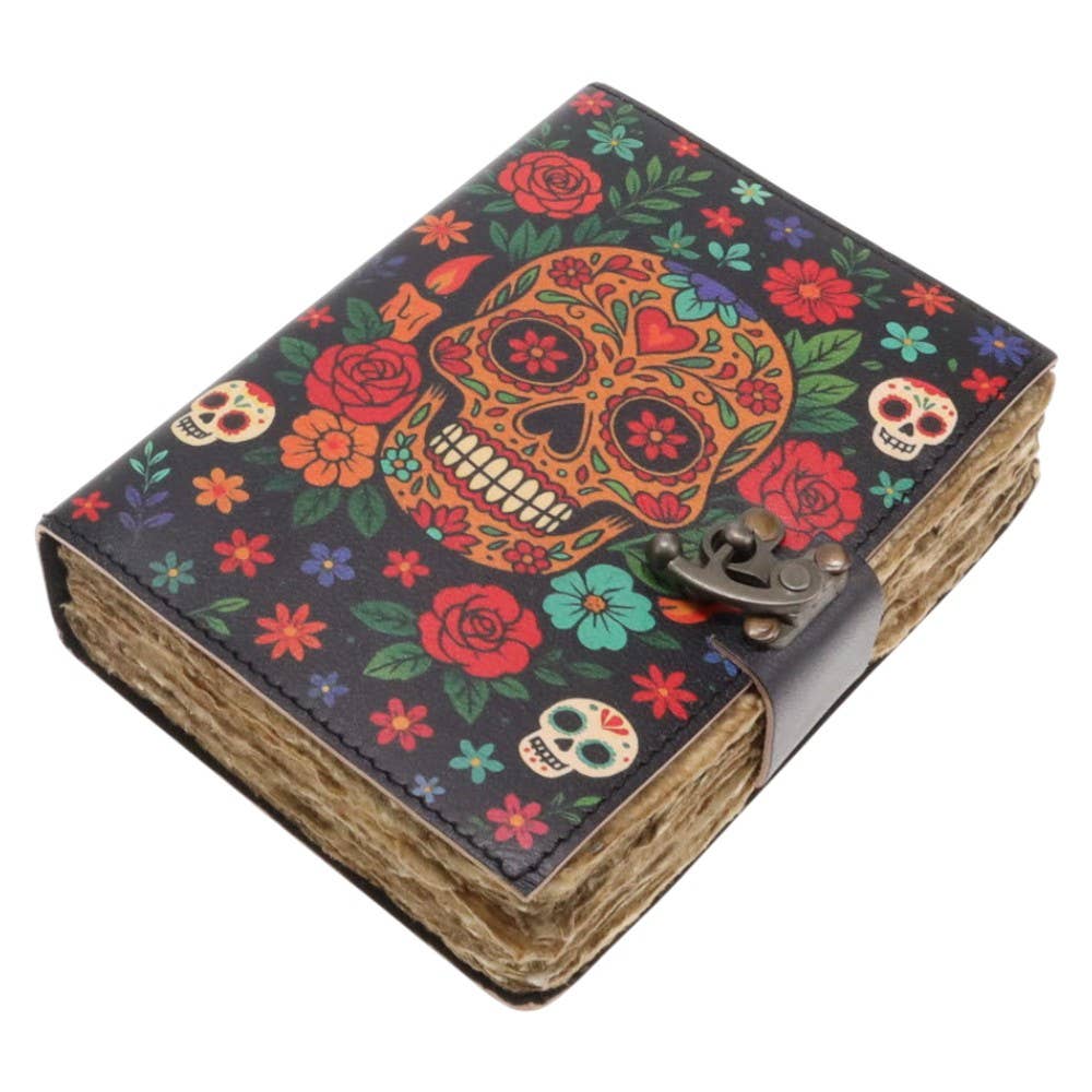 Mexicali Skull Leather Journal 12.5cm x 17.5cm