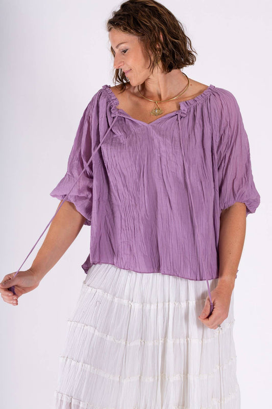 BOHO CHEESECLOTH COTTON GYPSY TOP