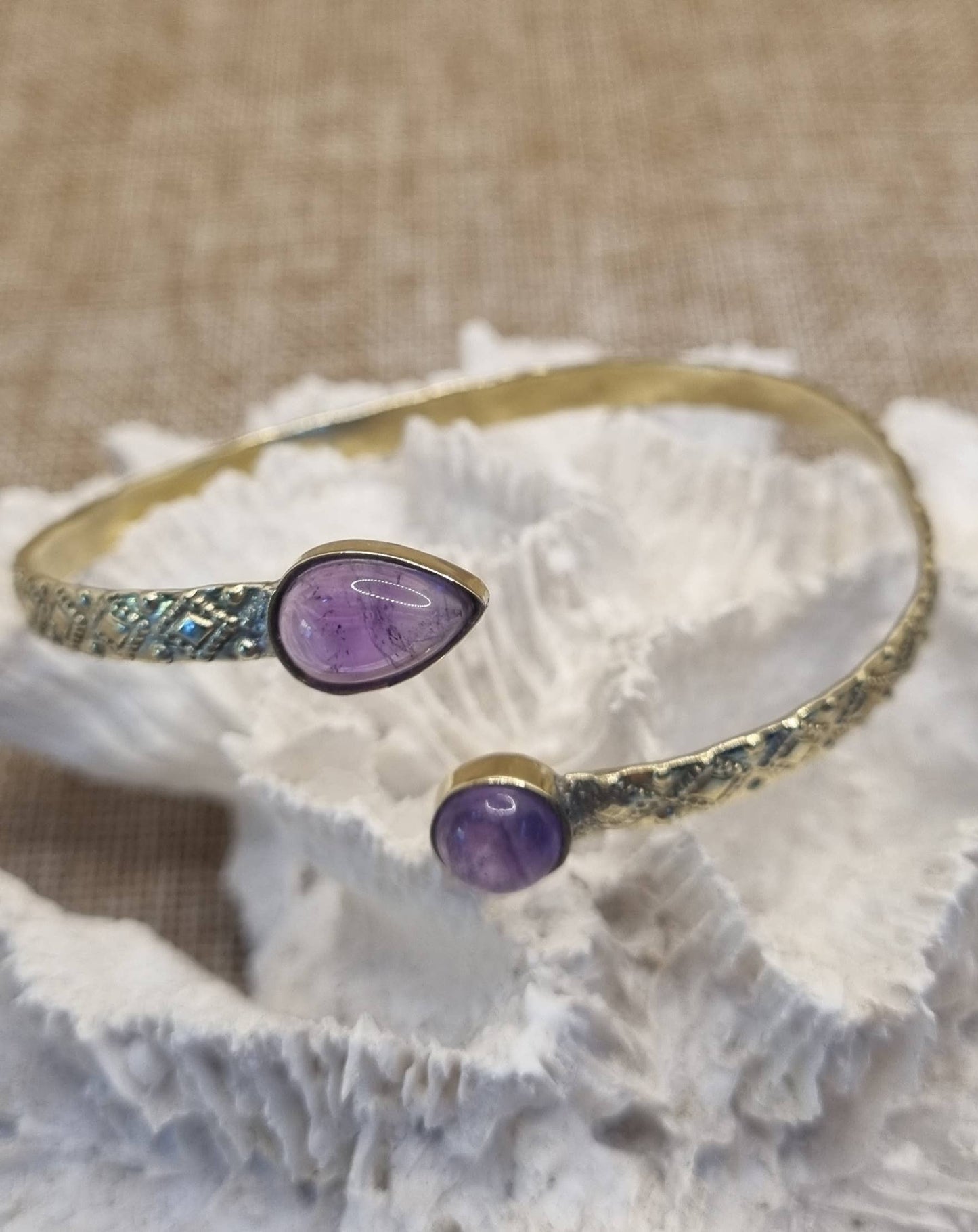 Boho Gemstone Cuff Bangle