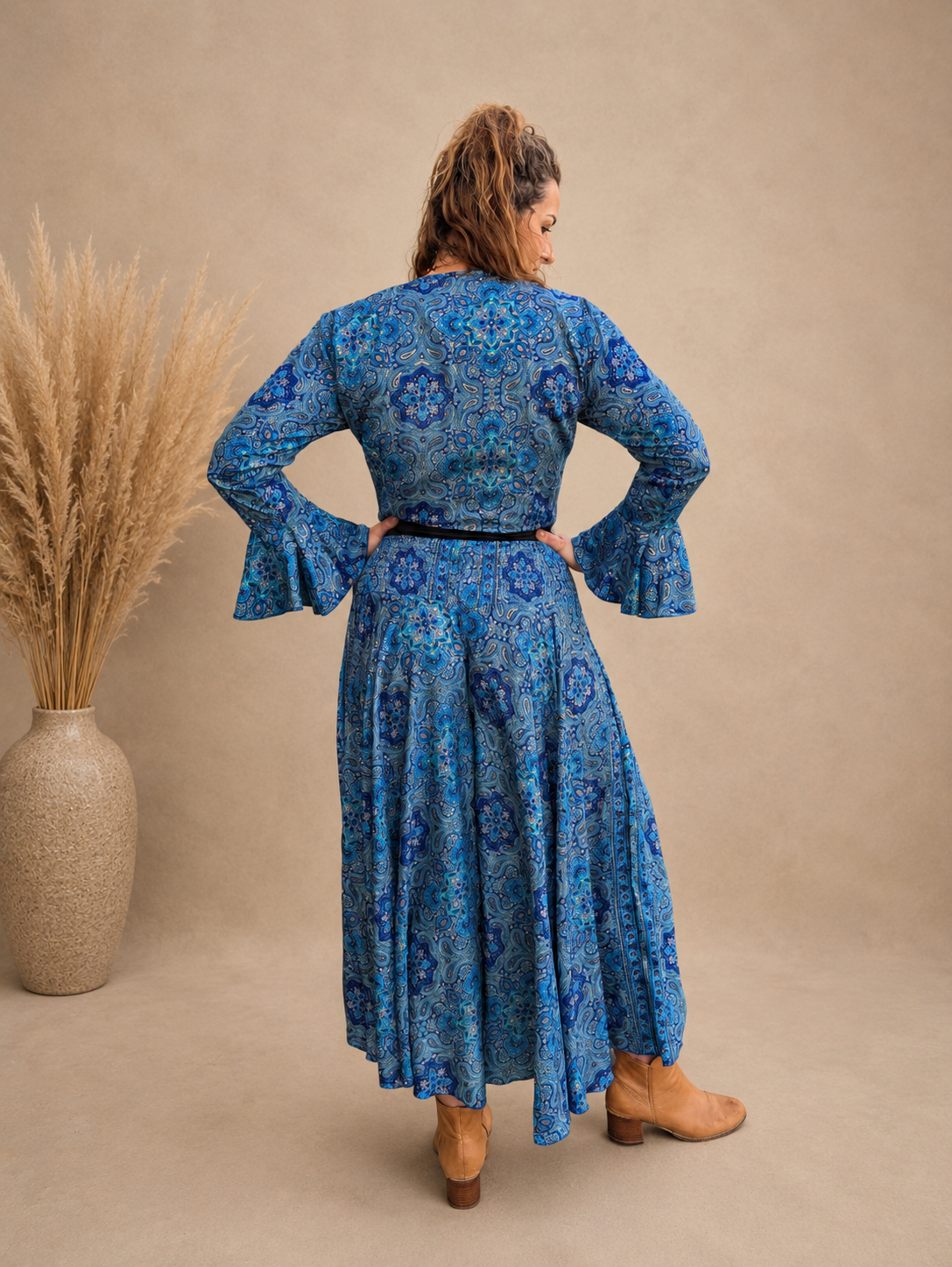 Silk Blend Wide-Leg Pants