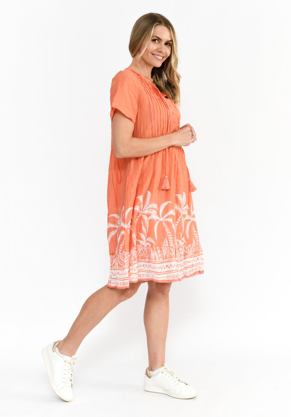 Colette Dress in Coral
