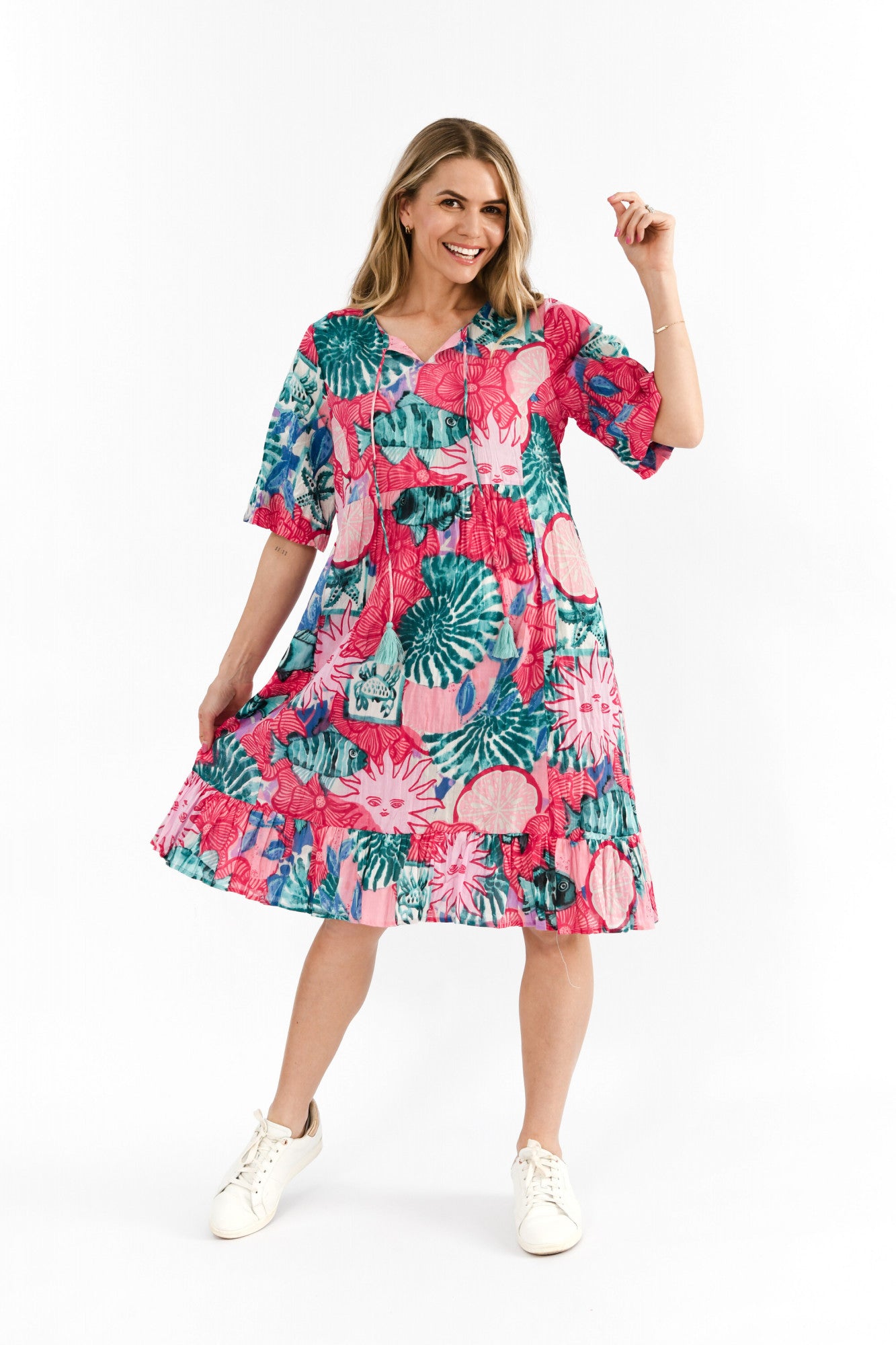 Charli Dress Citrus Aquatic