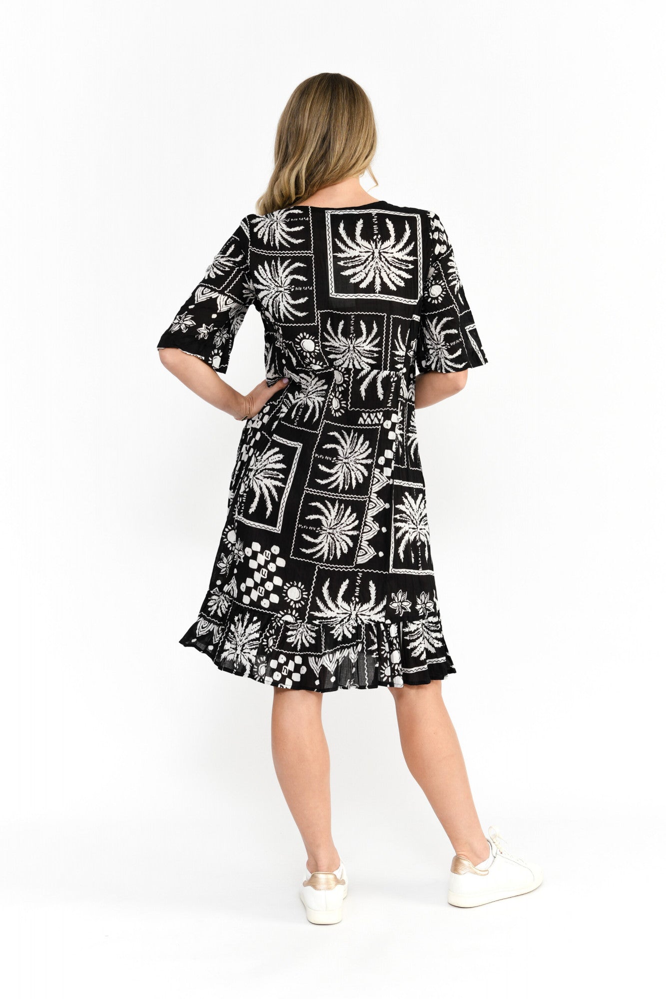 Charli Dress Mono Patch Black