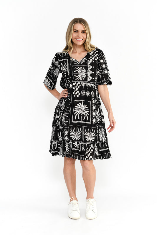 Charli Dress Mono Patch Black