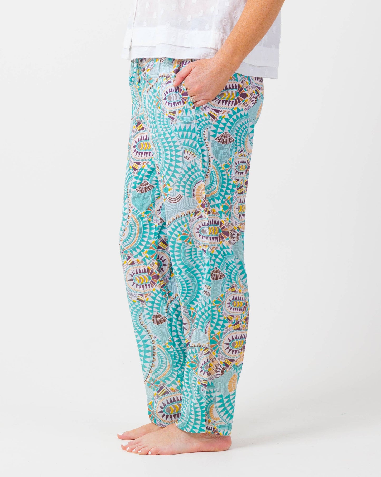 Chilli Pants In Aqua Geo