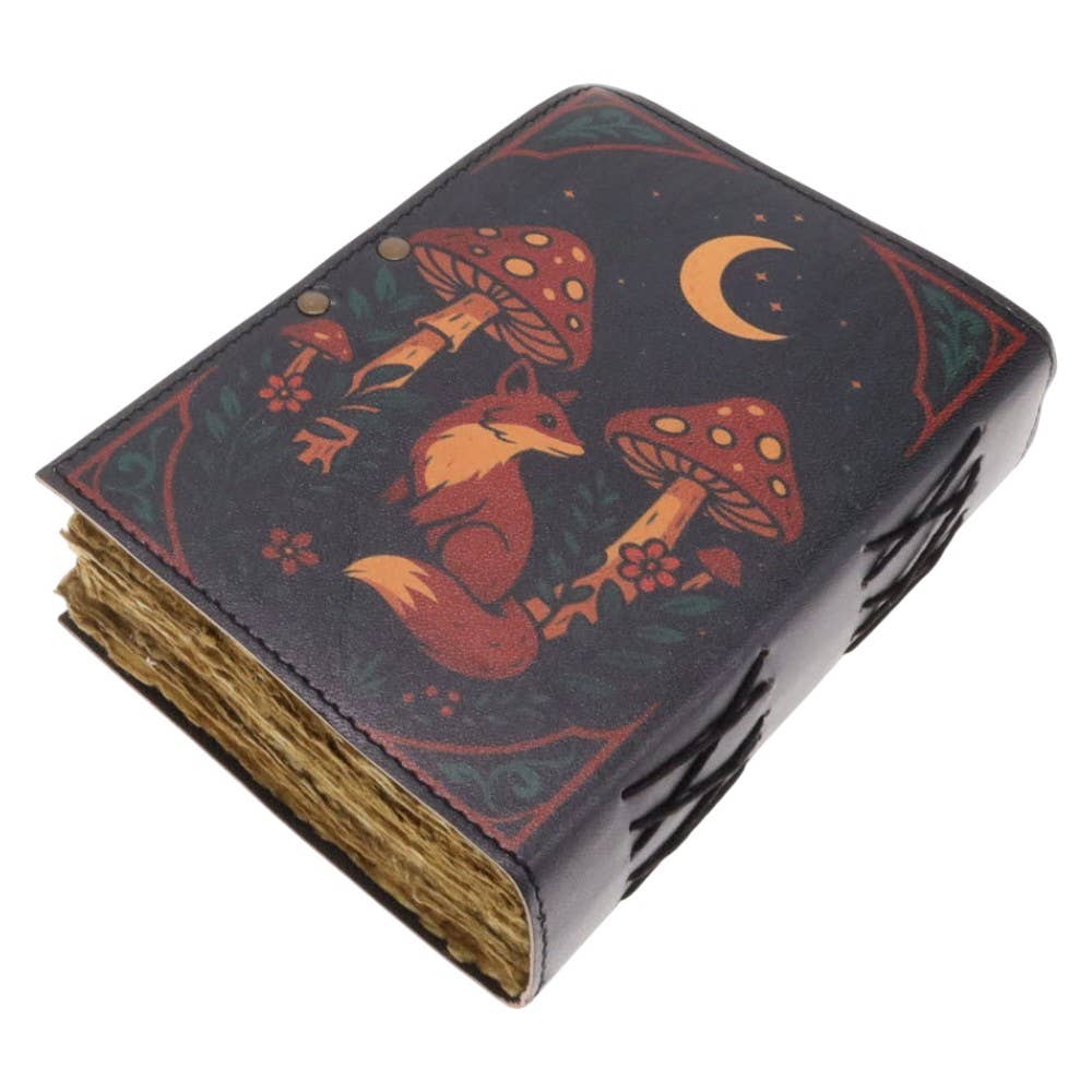 Fox Mushroom Leather Journal 12.5cm x 17.5cm