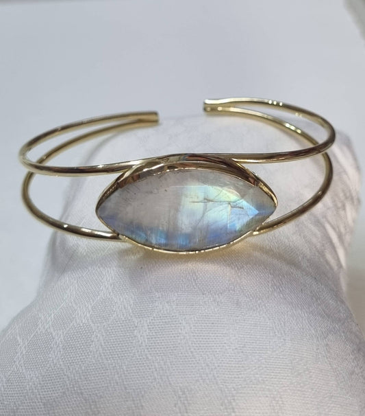 Brass & Moonstone Bangle