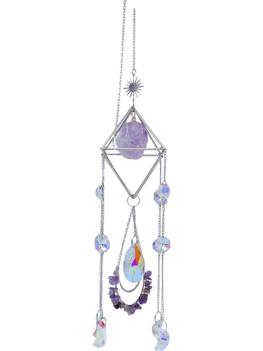 Crystal Pyramid Suncatcher Amethyst