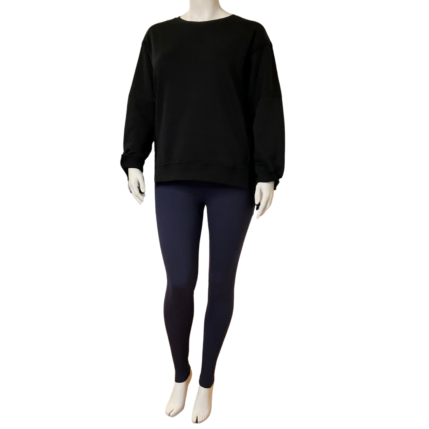 Navy Fleece Pocket Leggings