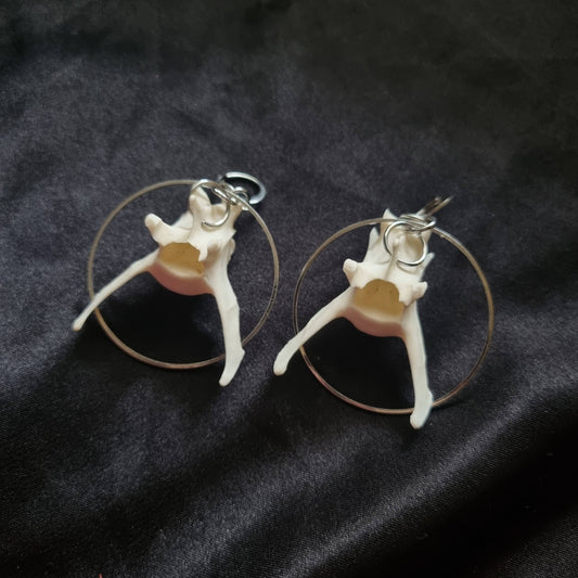 Fox Bone Hoop Earrings