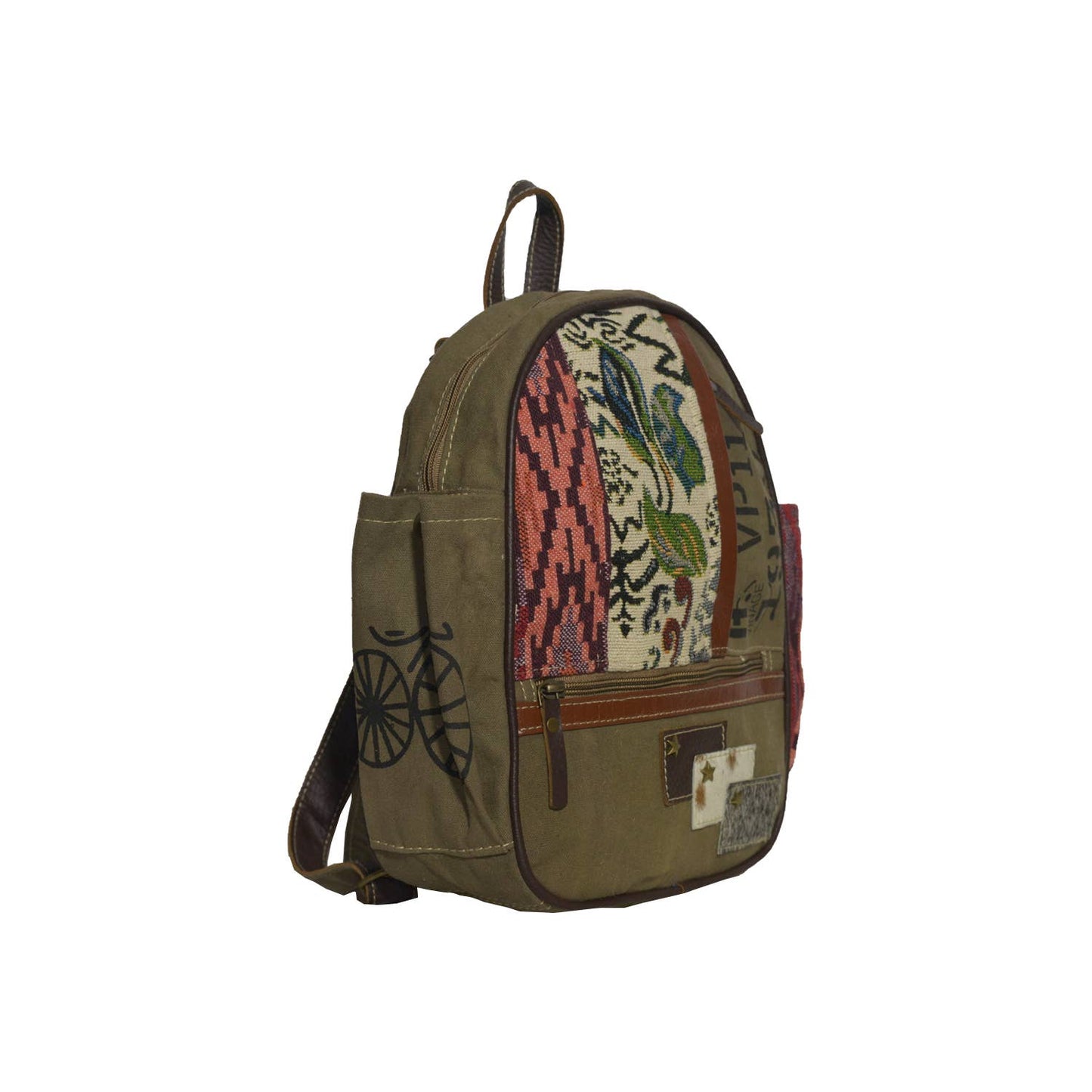 Canvas & Leather Women's Patch Backpack