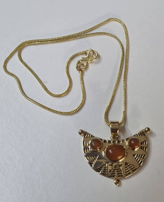 Brass & Carnelian Pendant