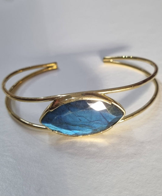 Brass & Labradorite Bangle