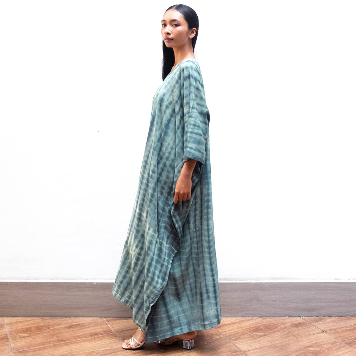 Tie Dye Kaftan Dress (Nude Green) Sun Lounge Resort Wear