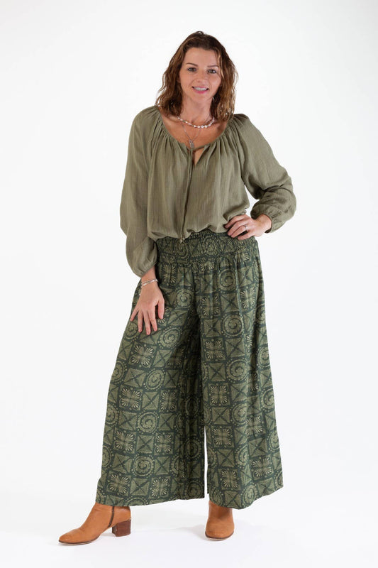 DOLLY WIDE LEGGED PANTS - GEOMETRIC PRINT