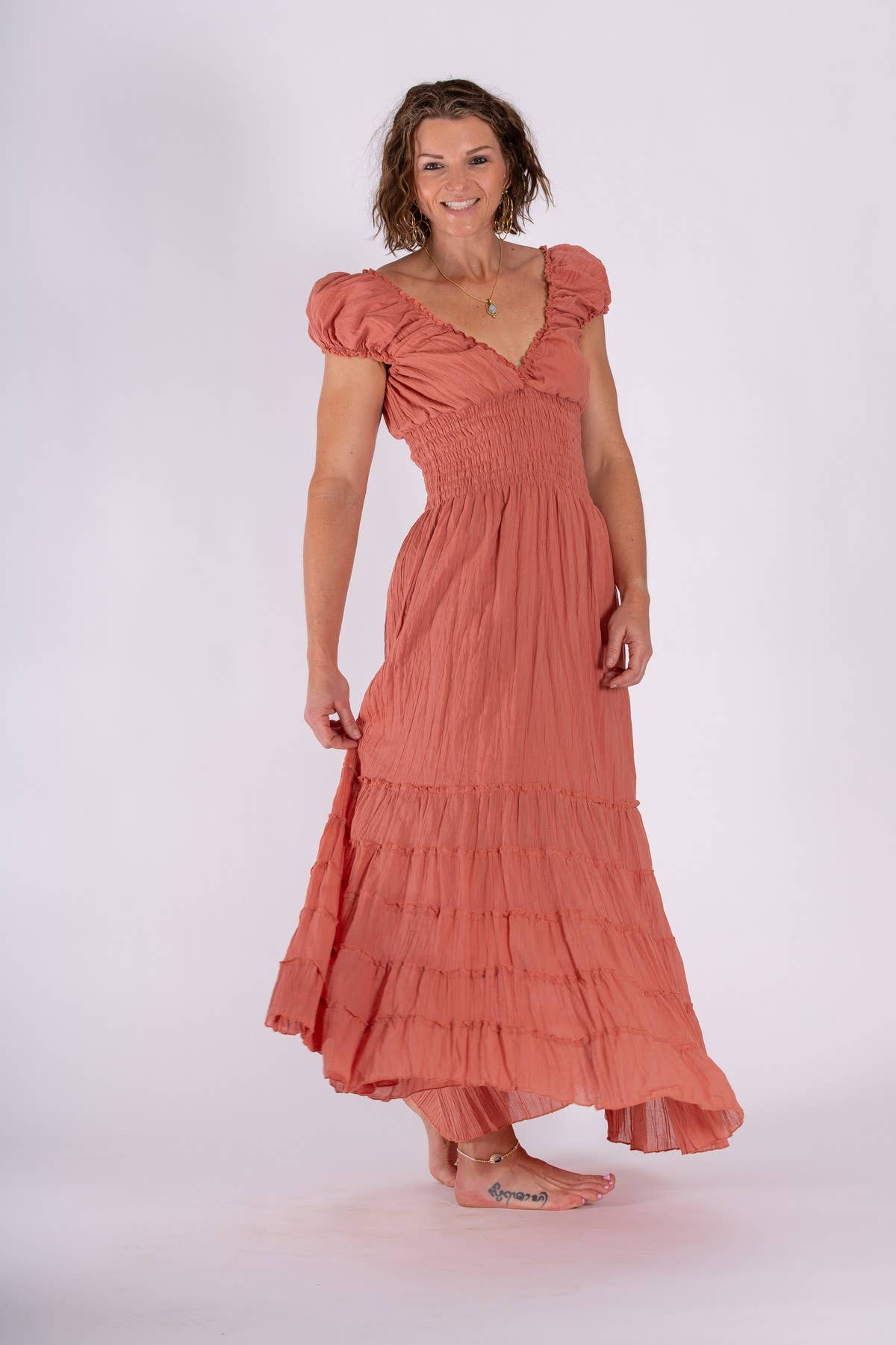 GODDESS DRESS IN CHEESECLOTH COTTON