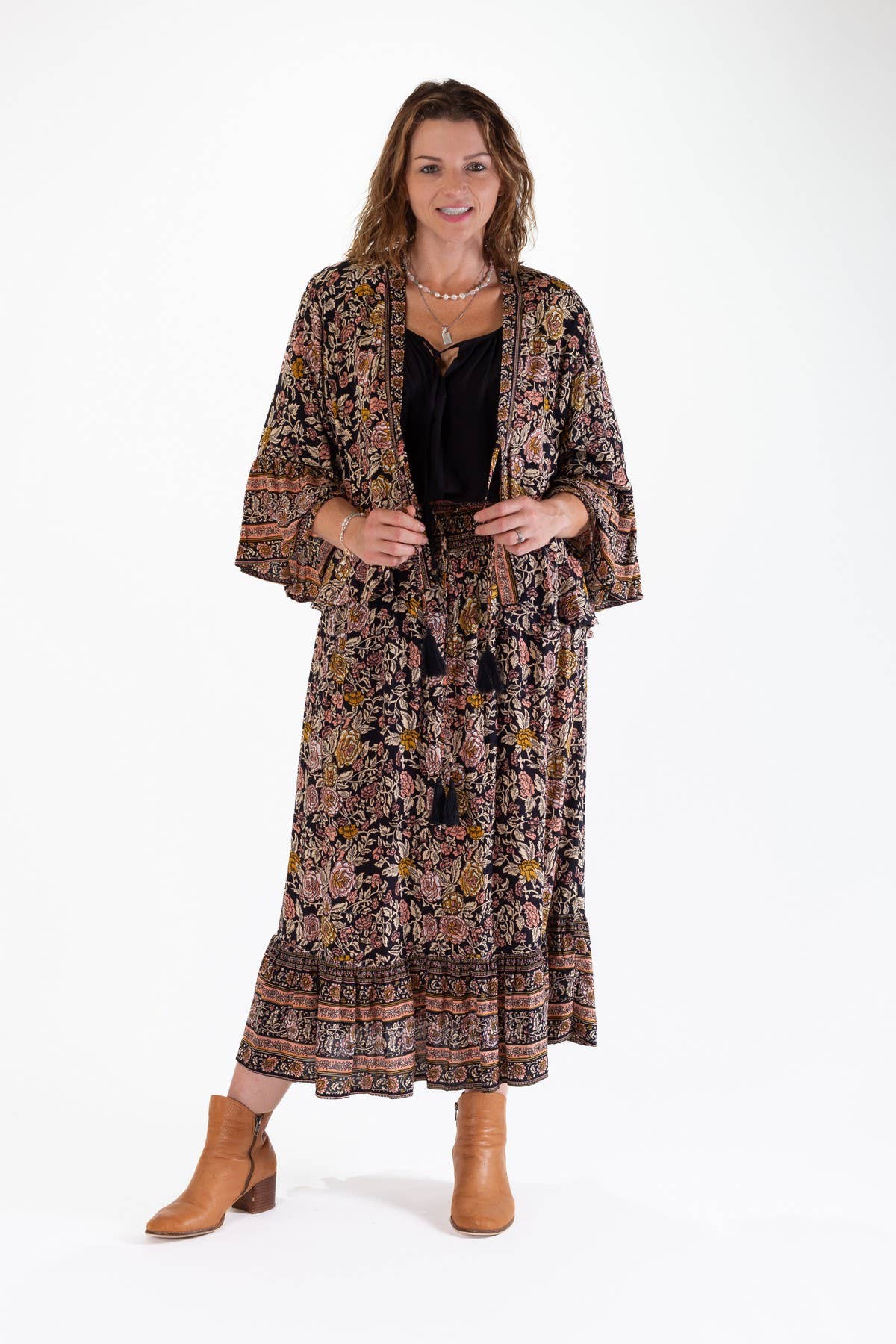 SHELLY BOHO GYPSY SKIRT - DESERT ROSE