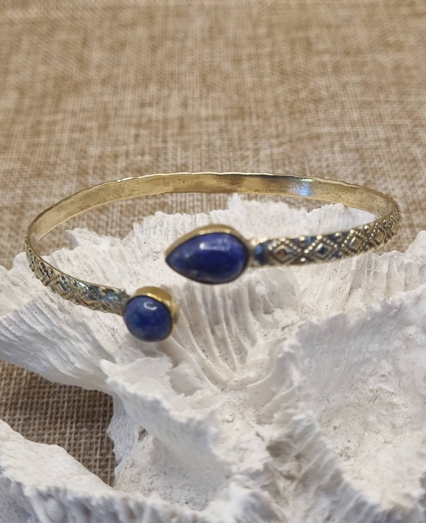 Boho Gemstone Cuff Bangle