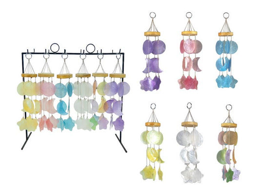 Mini Capiz Shell Mobile With Star & Moon Design