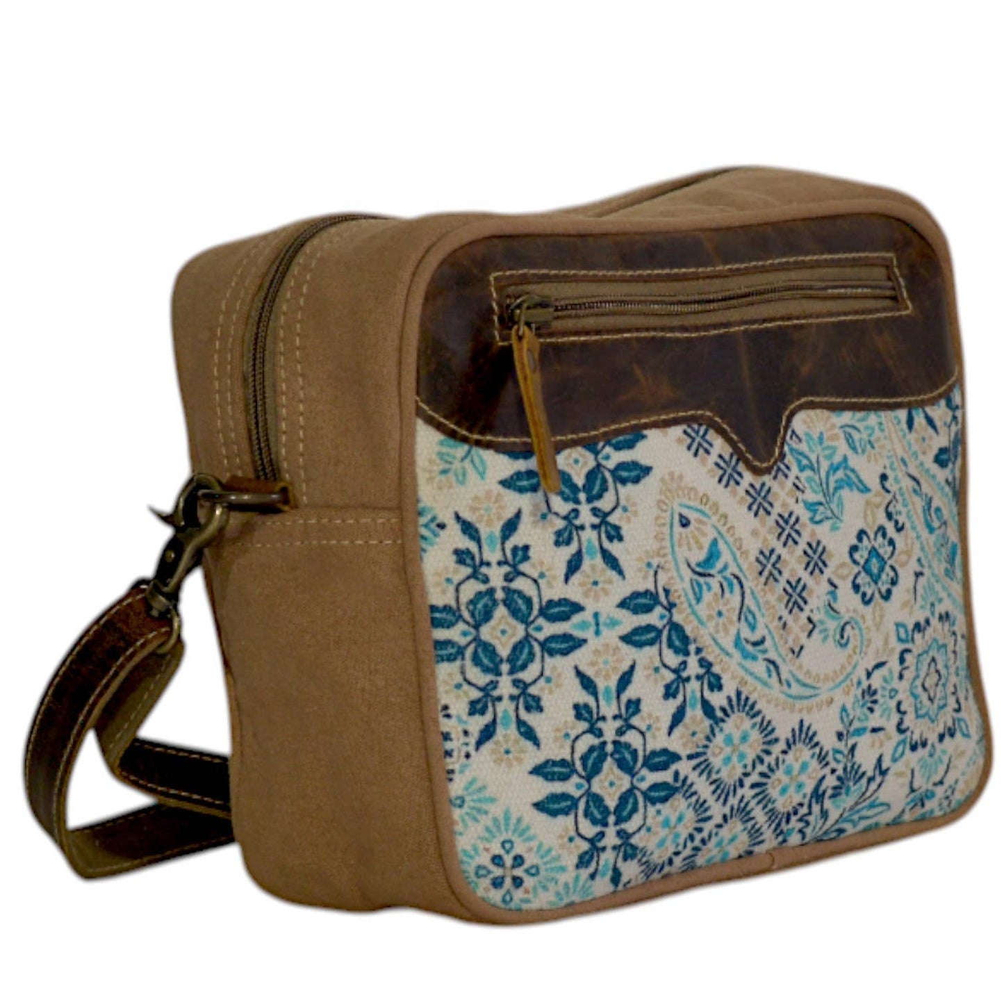 Canvas & Leather Small Crossbody Lipoz Wrislet Bag