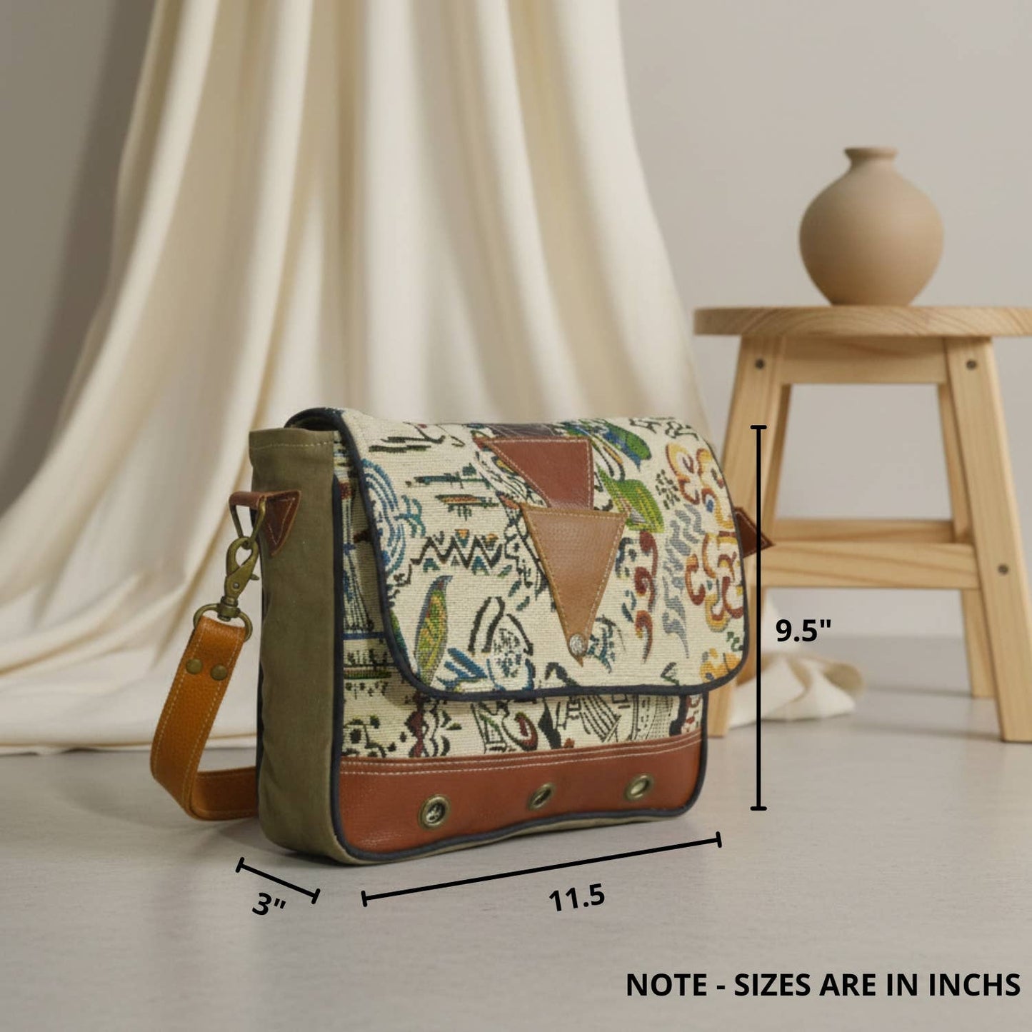 Hasal Women’s Upcycled Canvas & Leather Crossbody Bag