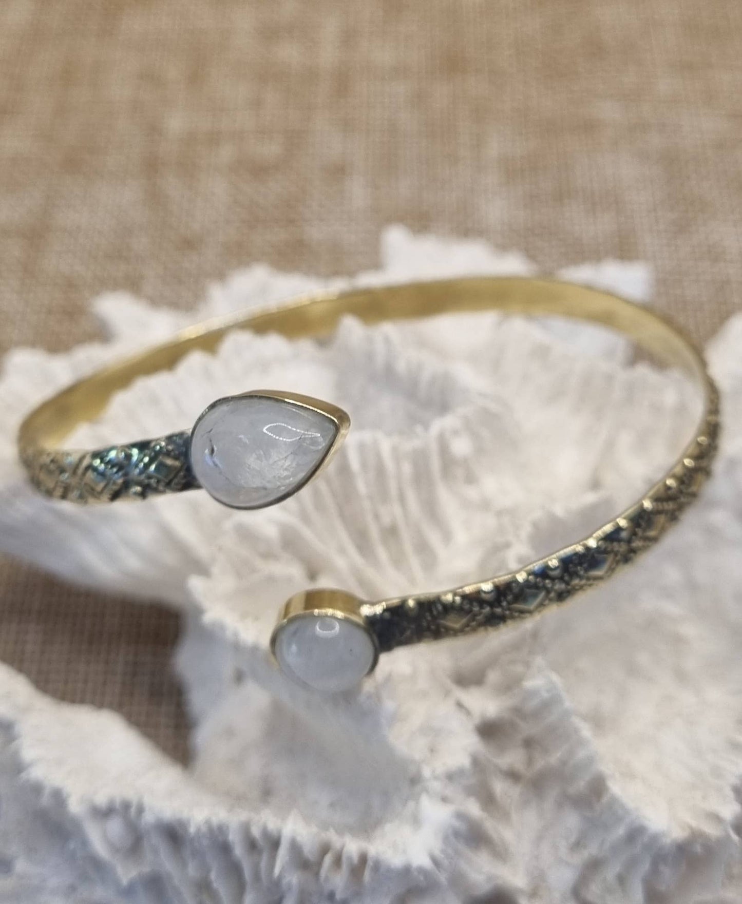 Boho Gemstone Cuff Bangle