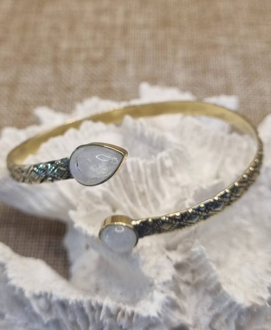 Boho Gemstone Cuff Bangle