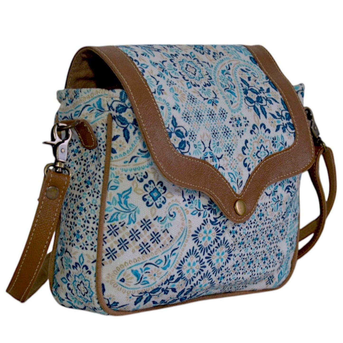 Canvas & Leather Gyrpo Small Crossbody Wrislet Bag
