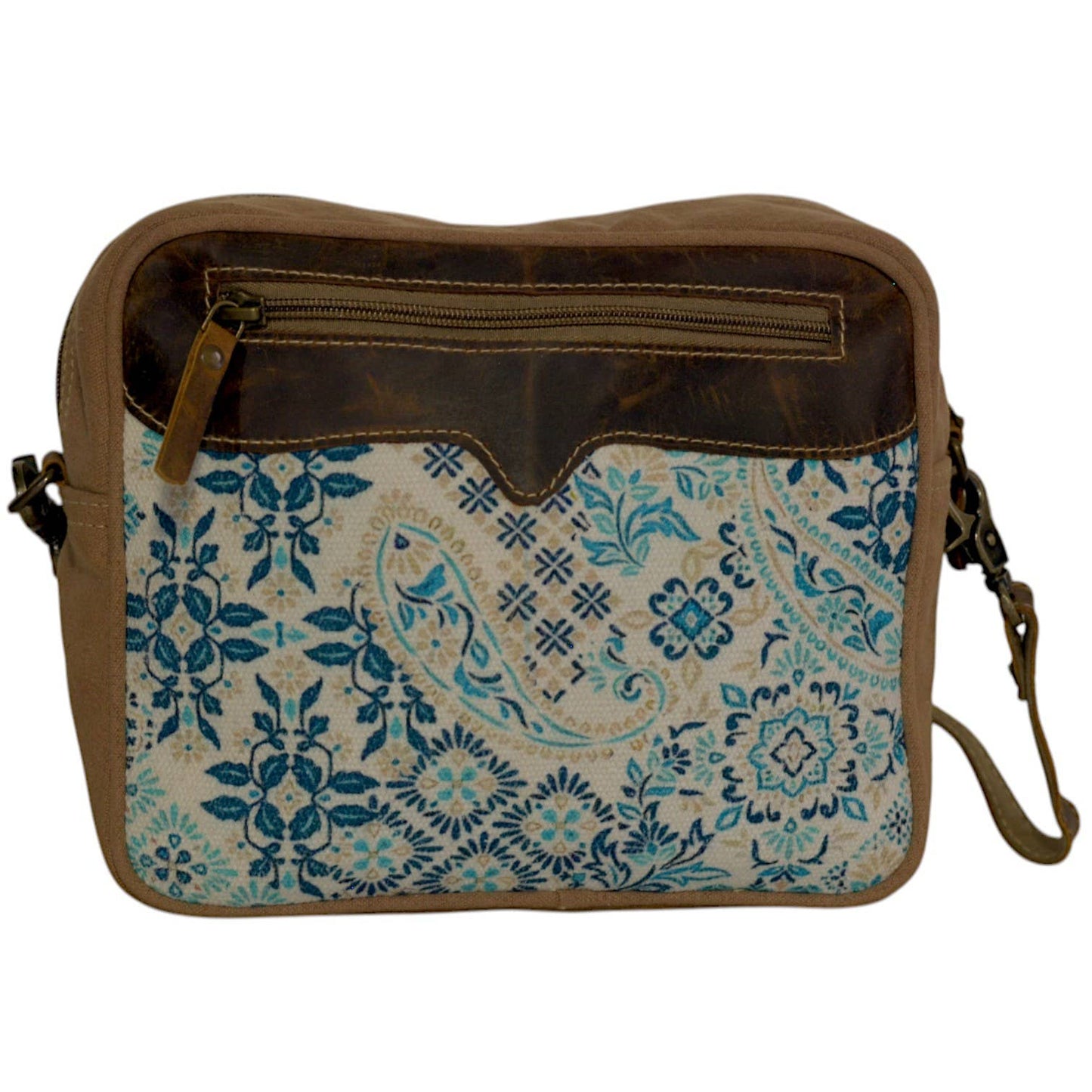 Canvas & Leather Small Crossbody Lipoz Wrislet Bag