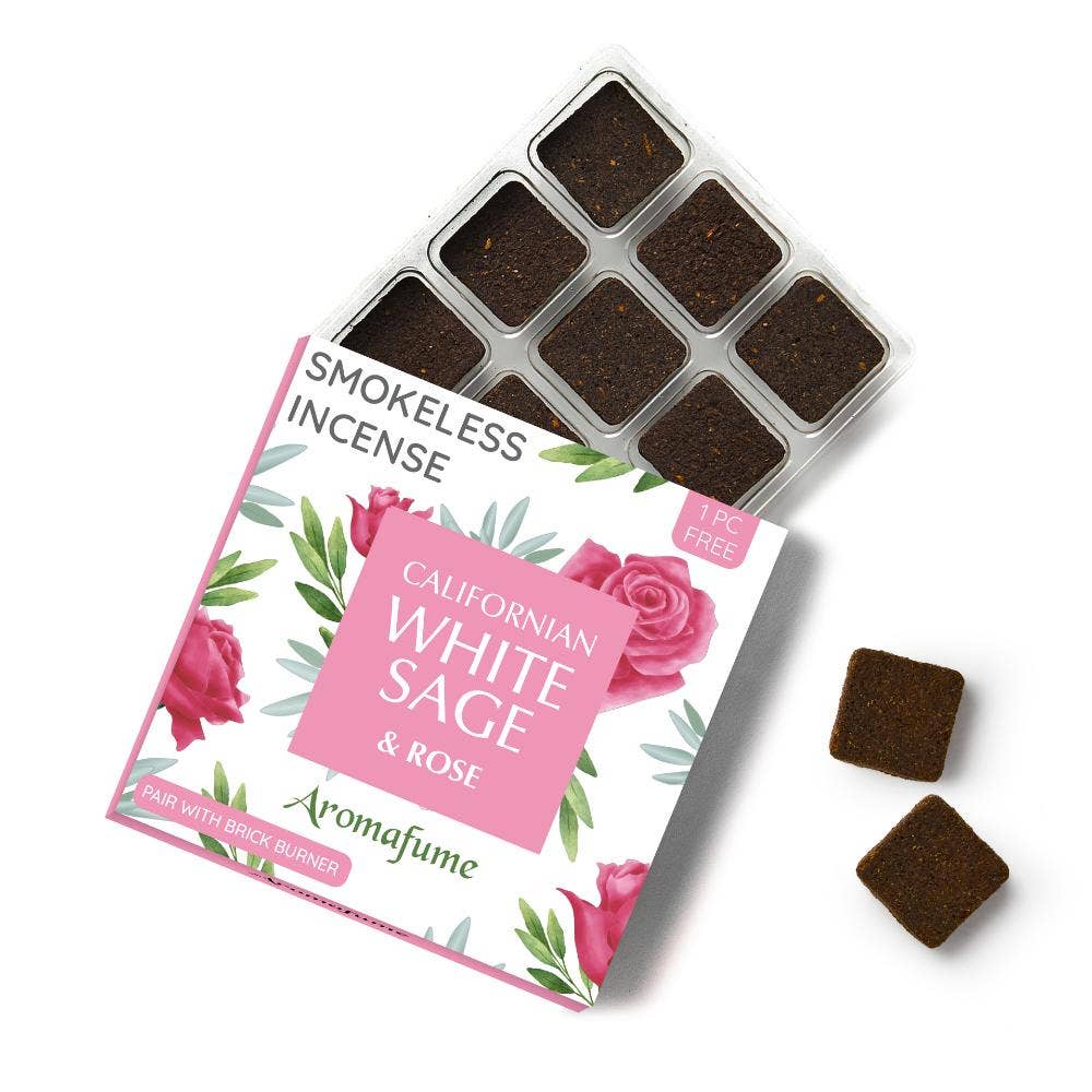 California White Sage & Rose Incense Bricks Refill Pack
