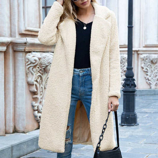 White Trench Teddy Fleece - No Side Pockets