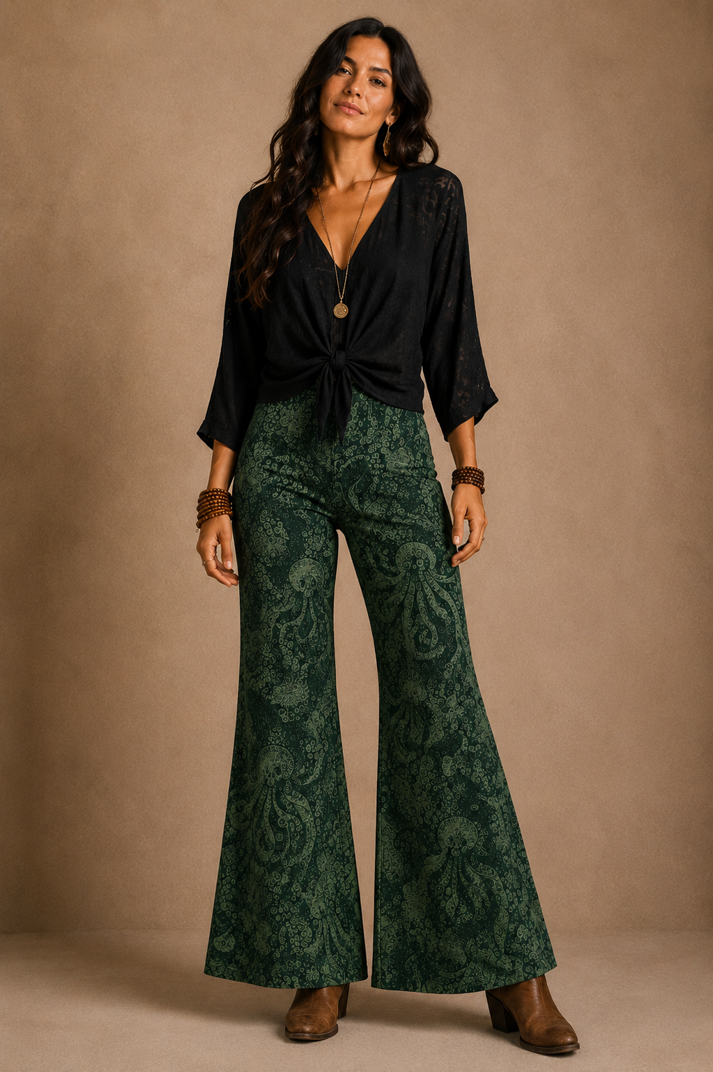 ZOE - BOHO STRETCH PANTS OCTOPUS DESIGN