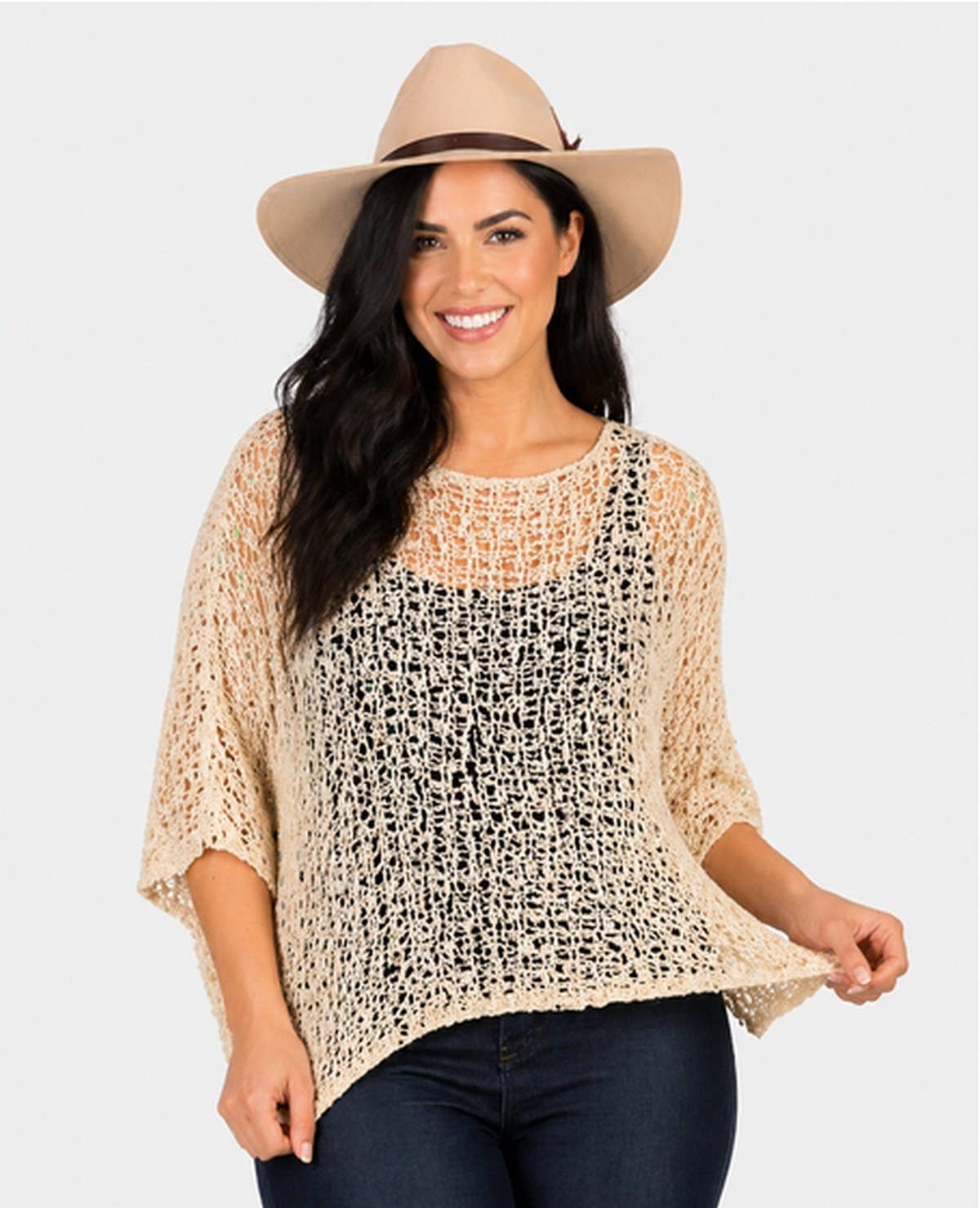 POPCORN KNIT OVERSIZED TOP