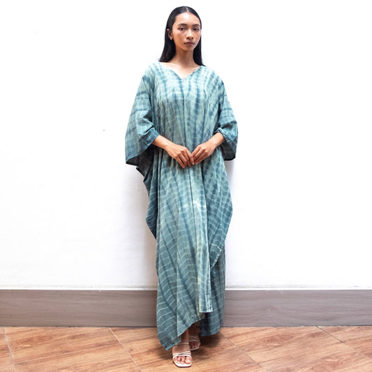 Tie Dye Kaftan Dress (Nude Green) Sun Lounge Resort Wear