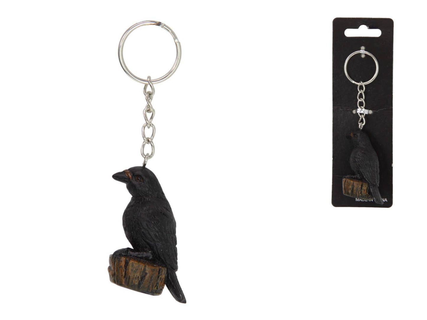 Black Crow Key Ring