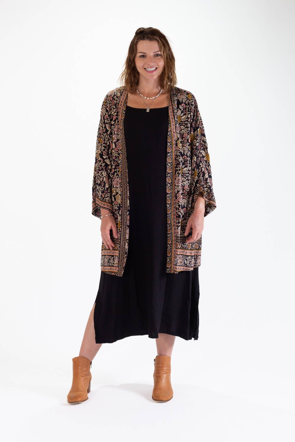 DKM SHORT KIMONO - ROSE PRINT