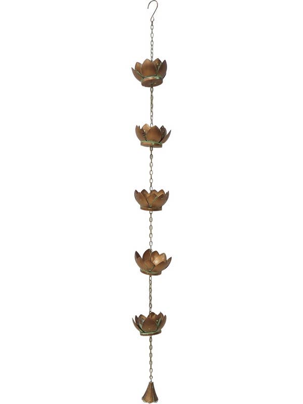 125cm Cast Iron Lotus Flower Rain Chain