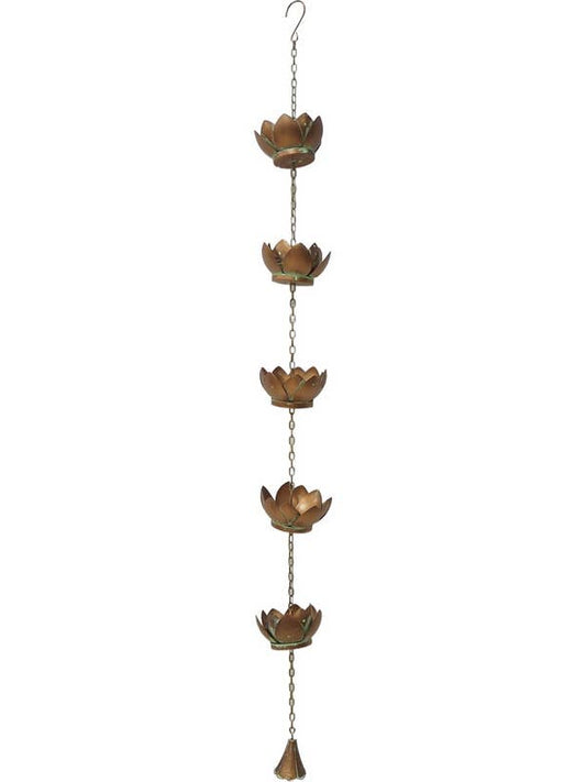 125cm Cast Iron Lotus Flower Rain Chain