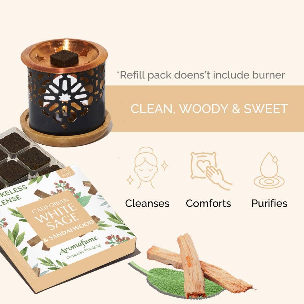 California White Sage & Sandalwood Incense Bricks Refills