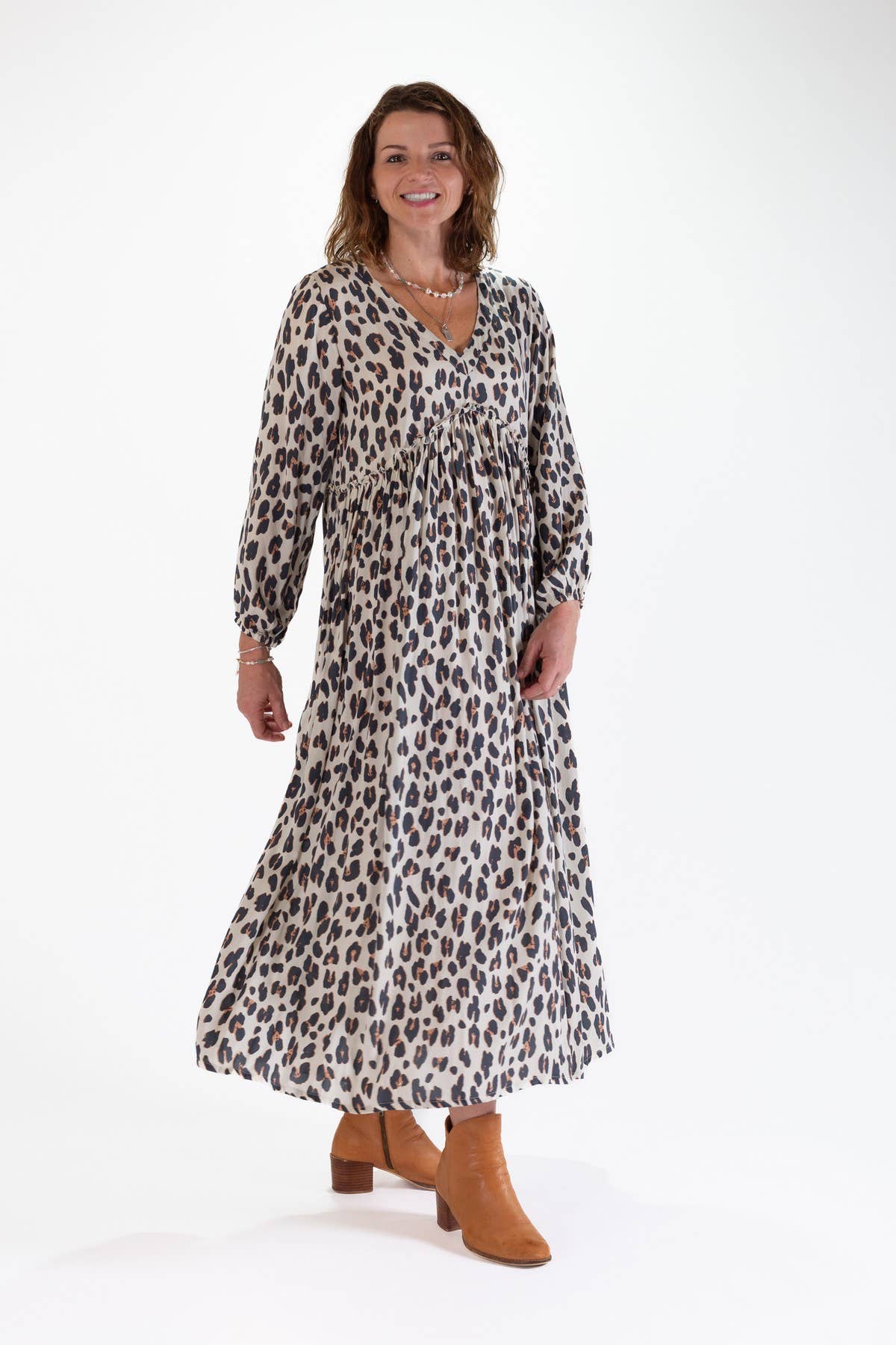 MILA MAXI DRESS - LEOPARD PRINT