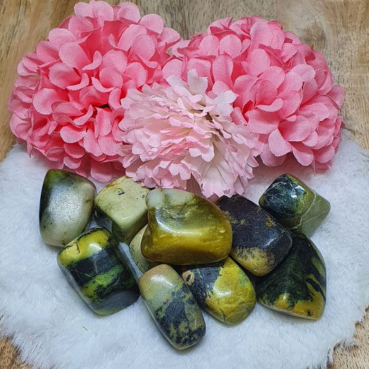 Yellow Serpentine Tumbled Stone