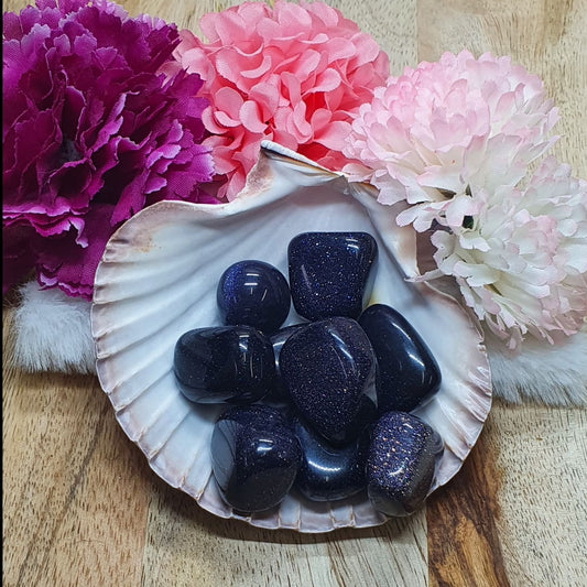 Goldstone Blue Tumbled Stone