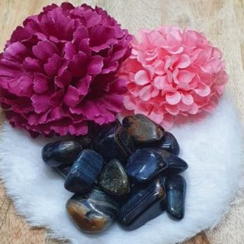 Tiger Eye Blue Tumbled Stone