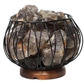 Smokey Quartz Crystal Cage Lamps
