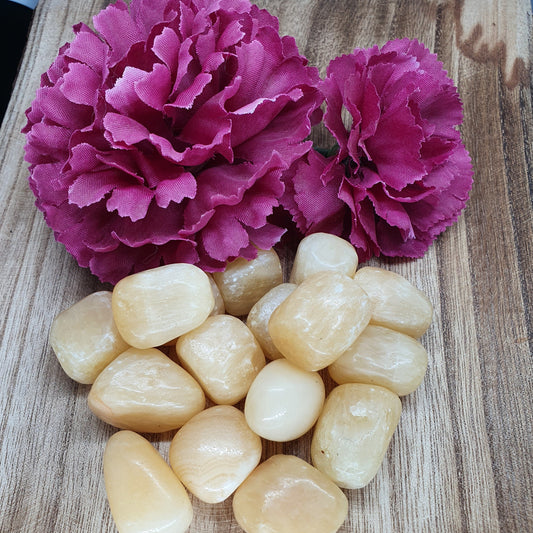 Aragonite Yellow Tumbled Stone