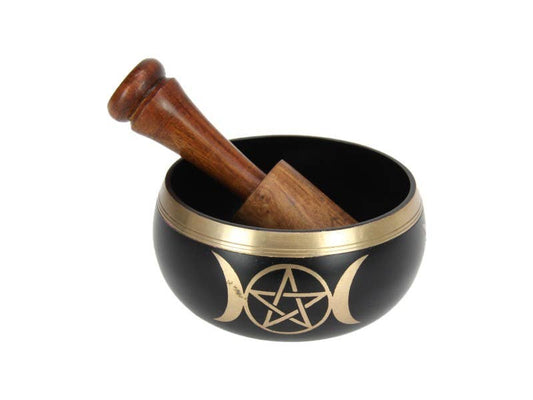 Triple Moon Black/Gold Singing Bowl