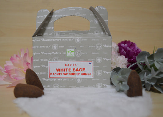 White Sage Backflow Cones - Satya