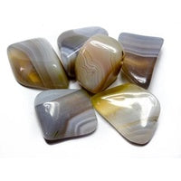 Grey Banded Agate Tumbled Stone